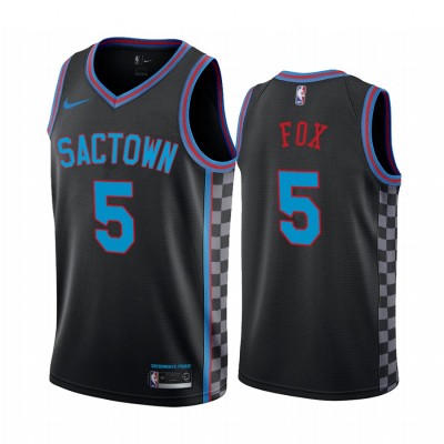 Nike Sacramento Kings #5 De'Aaron Fox Black Youth NBA Swingman 2020-21 City Edition Jersey